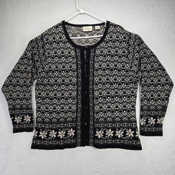Field Manor Cardigan Womens XL Sweater Holiday Wool Cashmere Vintage Boho - Picture 1 of 9